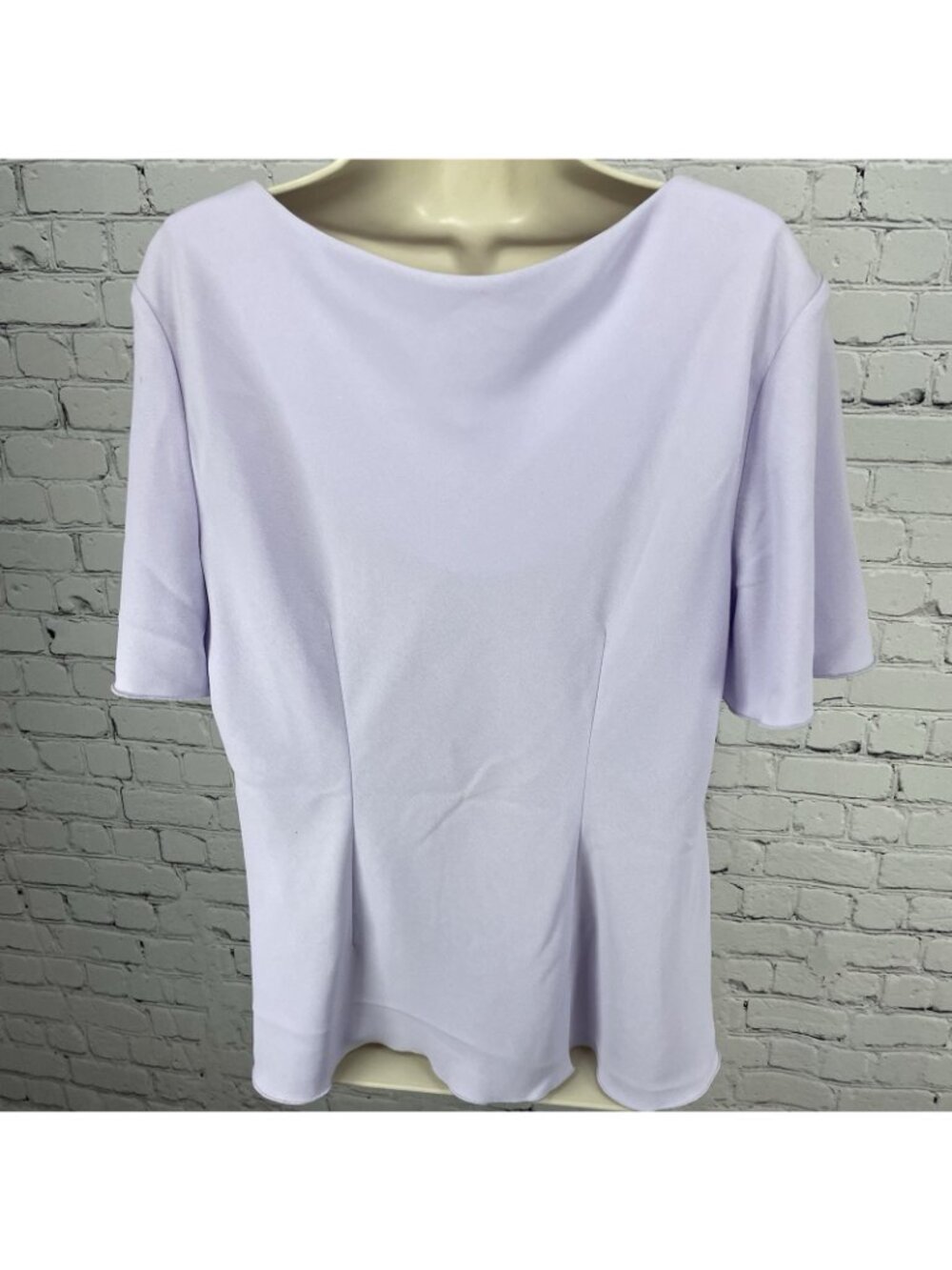 NWD Dressbarn Purple Embroidered Floral Flutter Short Sleeve Blouse Top Size 16W - Picture 2 of 16